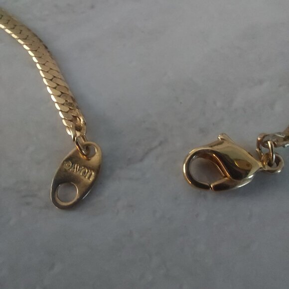 90s Vintage Avon Necklace Opalesque Splendor Gold Tone 18'' Shiny Iridescent EUC - Picture 10 of 15